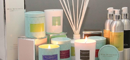 An assortment of scented candles and other scented items