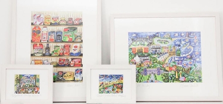 Four framed paintings